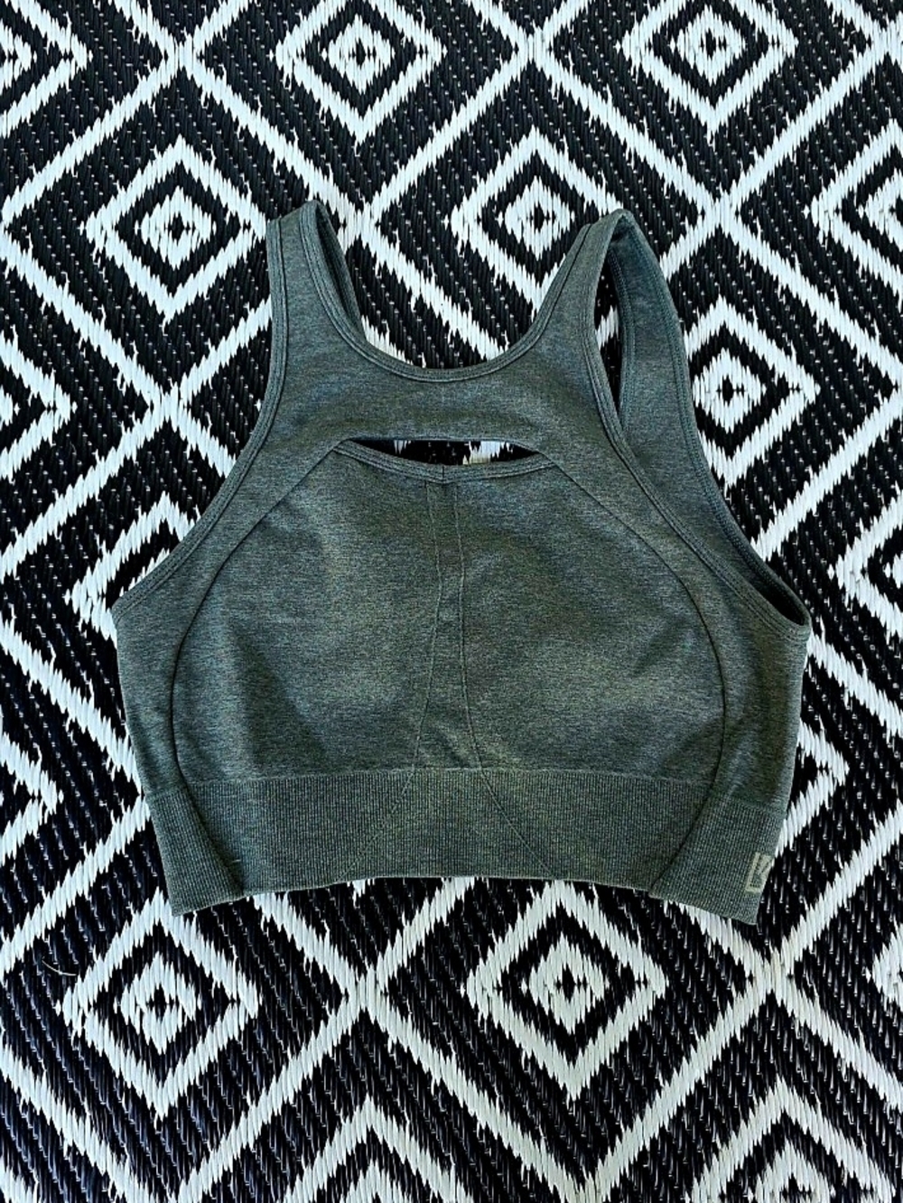 Buffbunny Collection Charcoal Gray Seamless Racerback Sports Bra